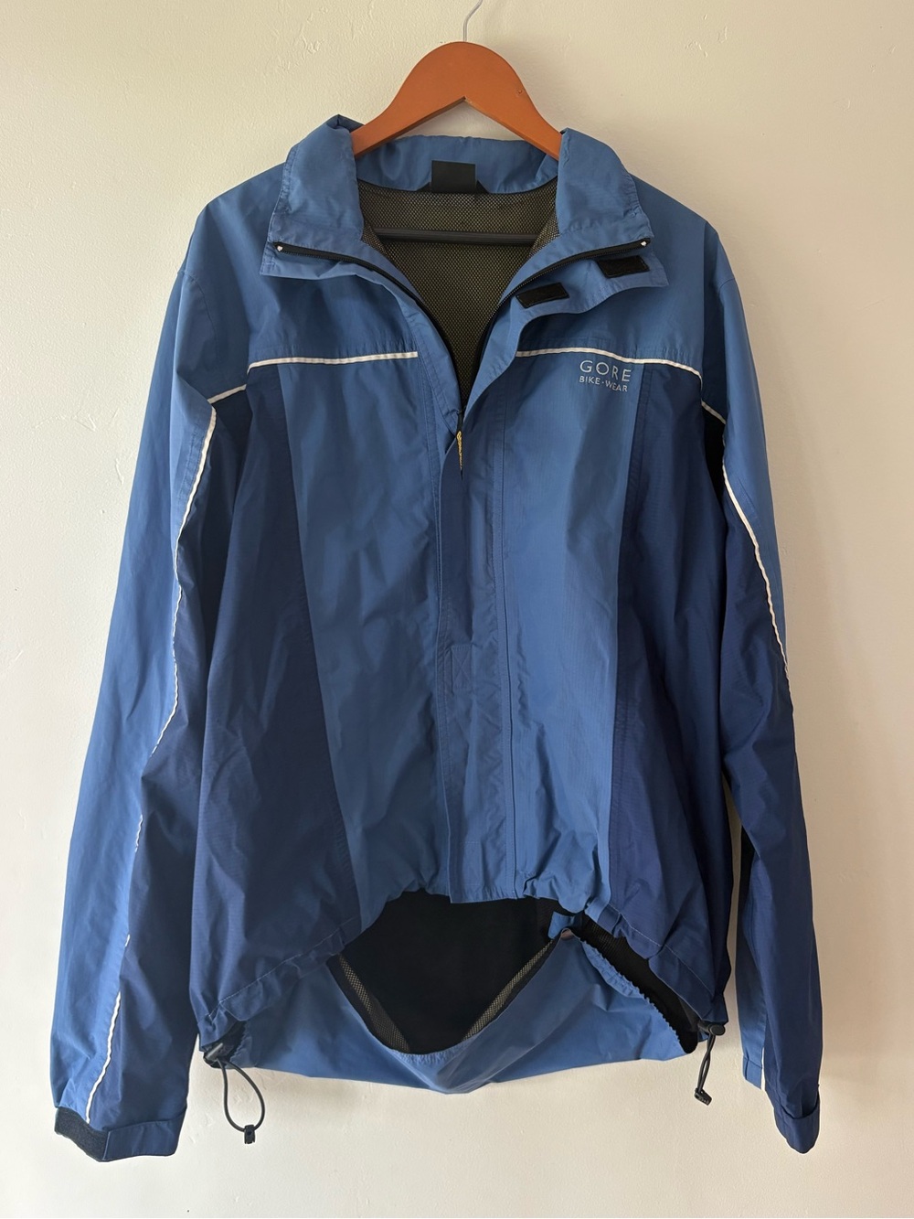 Gore Bike Wear Gore-Tex Packable Cycling Rain Jacket XL Blue Waterproof
